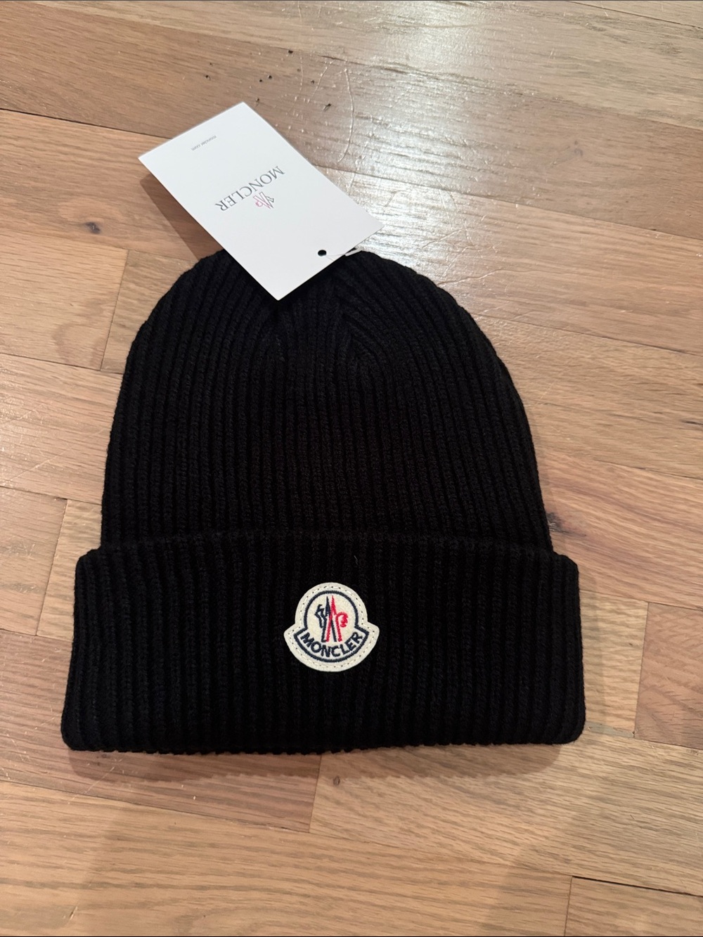 Moncler style Black Beanie